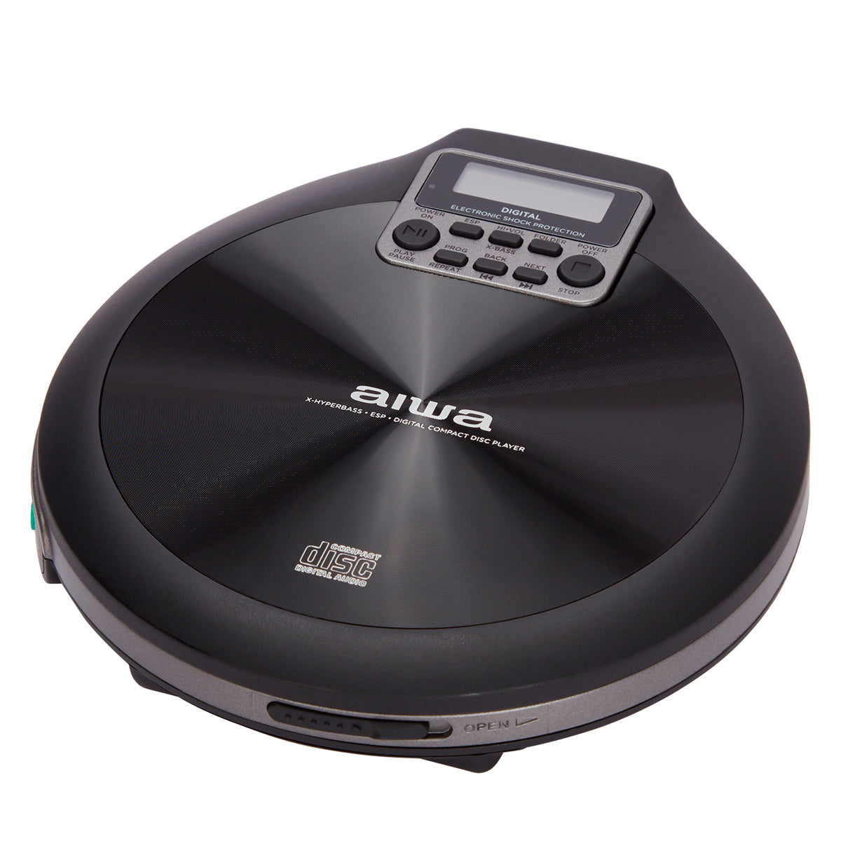Leitor CD Portátil Aiwa PCD810BK | Anti-choque 120s, USB, Display LCD