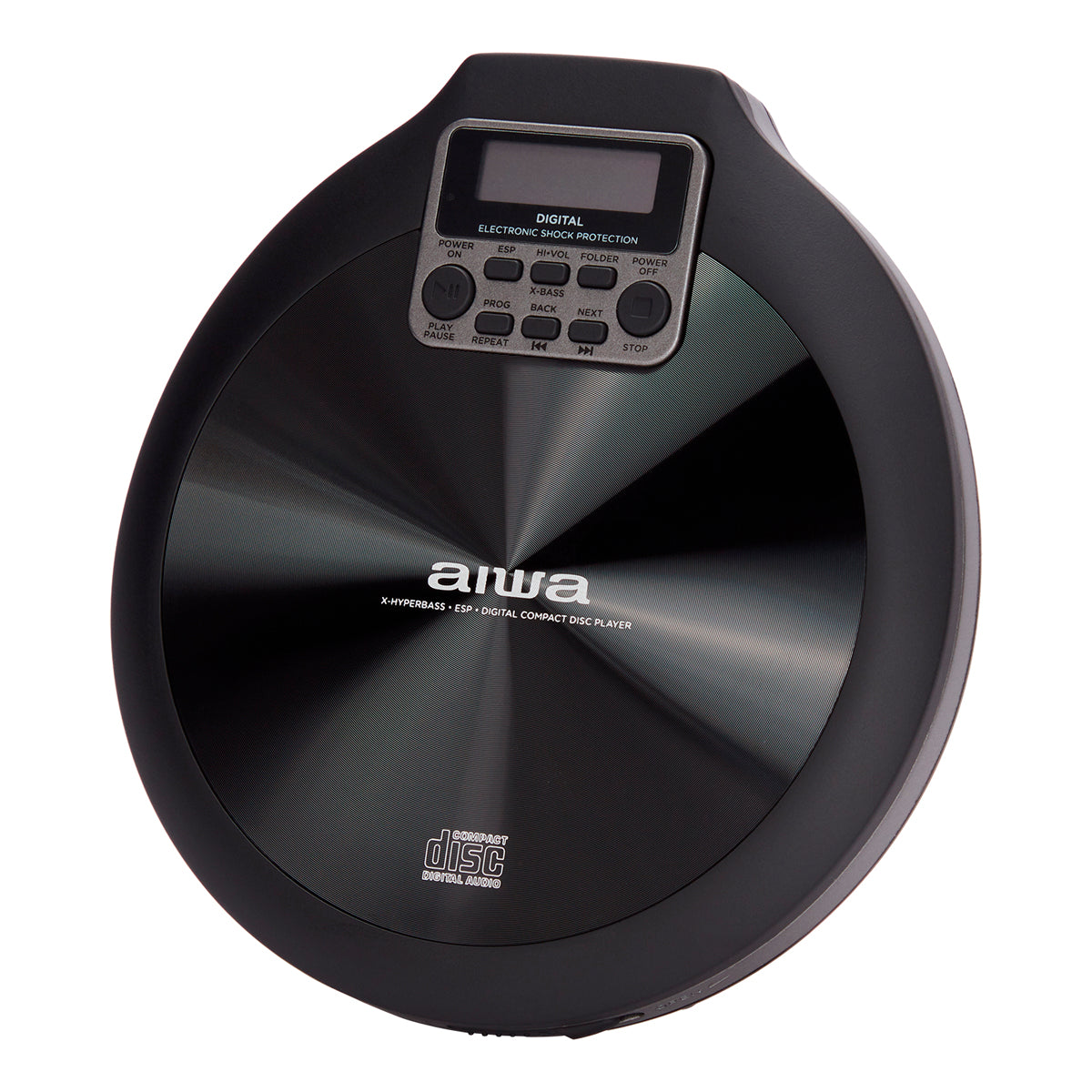 Leitor CD Portátil Aiwa PCD810BK | Anti-choque 120s, USB, Display LCD