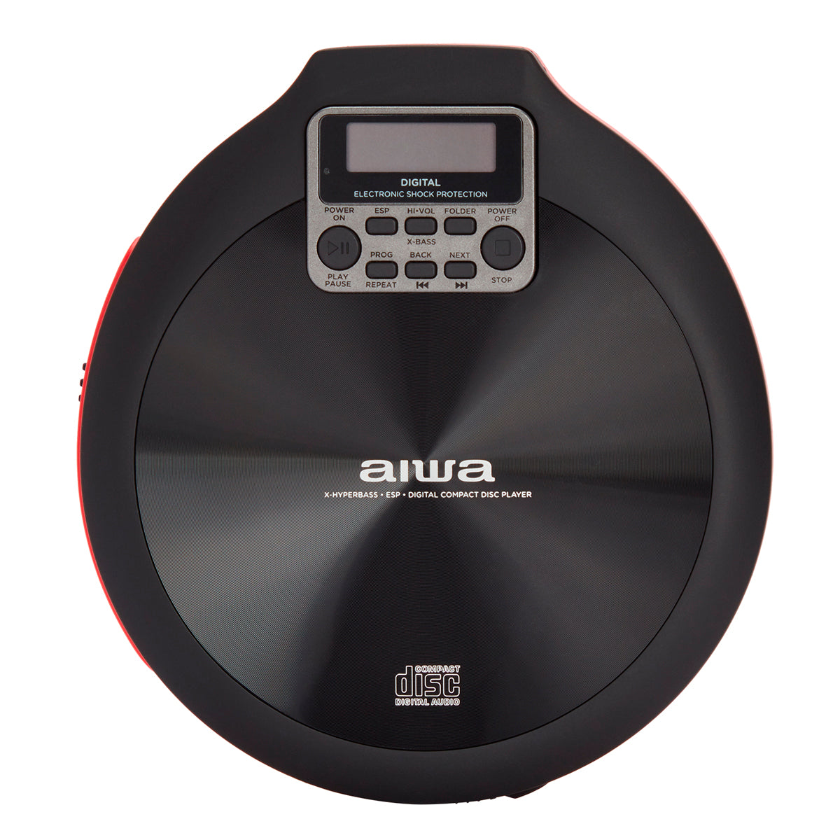 Leitor CD Portátil Aiwa PCD810BK | Anti-choque 120s, USB, Display LCD