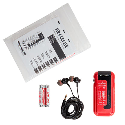 Rádio de Bolso Aiwa R22RD | AM/FM, Saída 3.5mm, Pilhas AAA