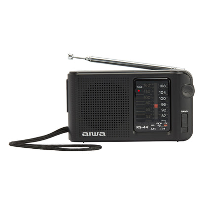 Rádio de Bolso Aiwa RS44 | AM/FM, Antena telescópica, Saída 3.5mm