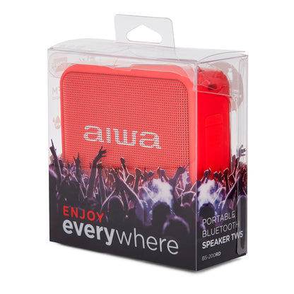 Coluna Bluetooth AIWA BS-200RD | Bluetooth 5.0, 6W RMS, IPX6