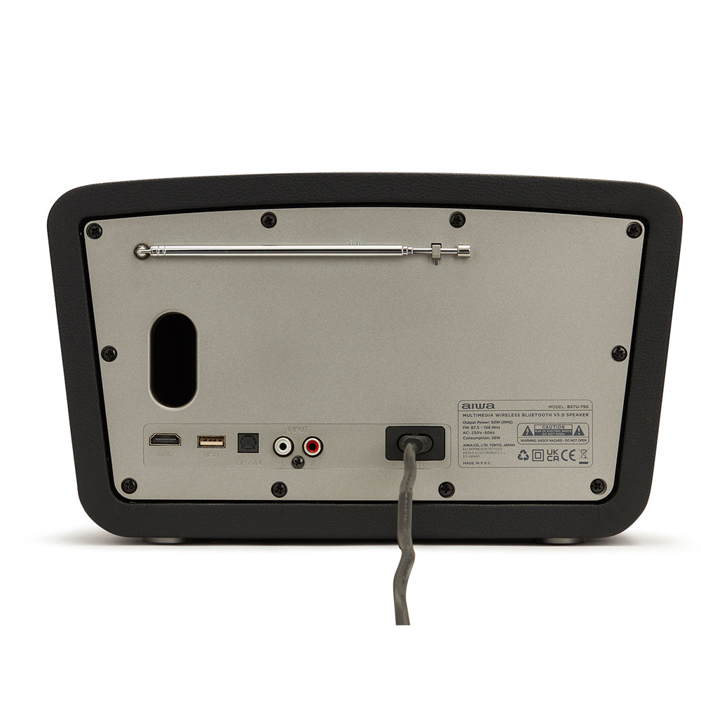 Coluna Bluetooth AIWA BSTU750BK | 50W RMS, Bluetooth 5.0, FM PLL