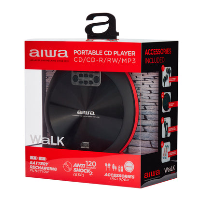 Leitor de CD AIWA PCD810RD | 20 Memórias, Anti Choque, Display LCD