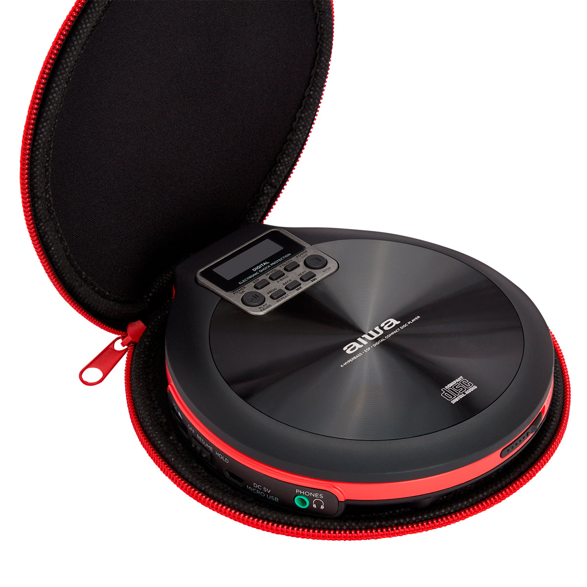 Leitor de CD AIWA PCD810RD | 20 Memórias, Anti Choque, Display LCD