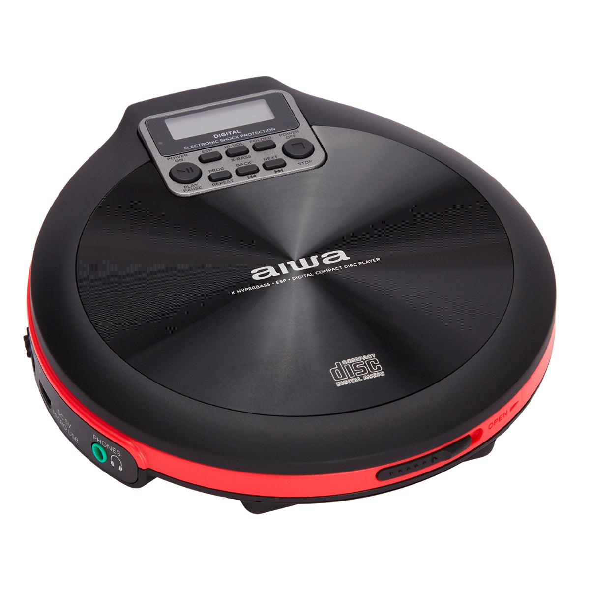 Leitor de CD AIWA PCD810RD | 20 Memórias, Anti Choque, Display LCD