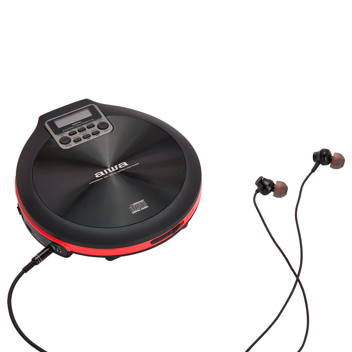 Leitor de CD AIWA PCD810RD | 20 Memórias, Anti Choque, Display LCD