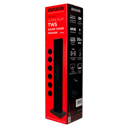 Coluna Bluetooth AIWA TSBT270BK | 50W, Bluetooth 5.0, USB