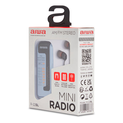Rádio de Bolso Aiwa R22SL | AM/FM, Auscultadores, Pilhas AAA