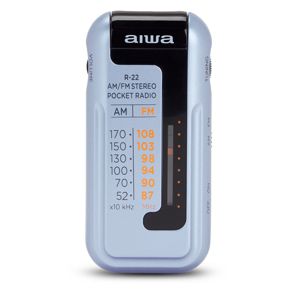 Rádio de Bolso Aiwa R22SL | AM/FM, Auscultadores, Pilhas AAA