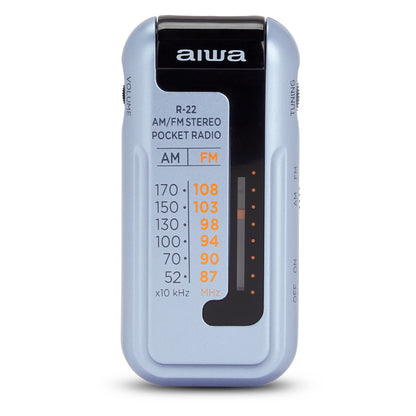 Rádio de Bolso Aiwa R22SL | AM/FM, Auscultadores, Pilhas AAA
