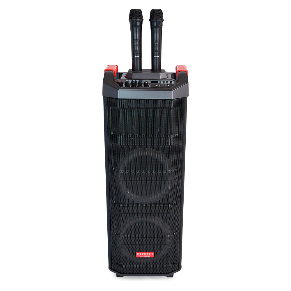 Coluna Trolley AIWA KBTUS608 | 80W RMS, Bluetooth 5.0, Karaoke