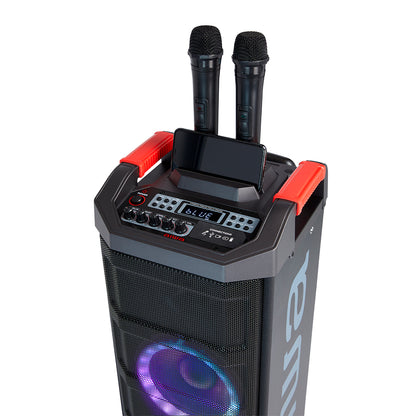Coluna Trolley AIWA KBTUS608 | 80W RMS, Bluetooth 5.0, Karaoke