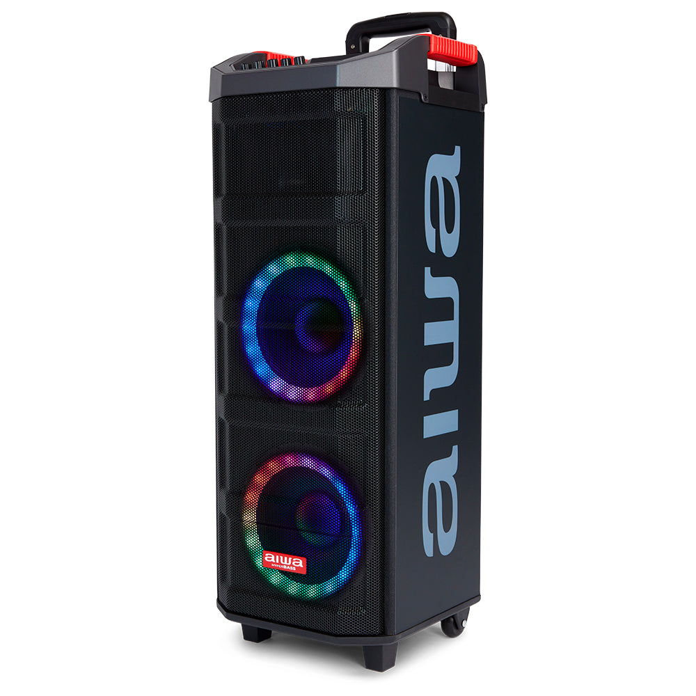 Coluna Trolley AIWA KBTUS608 | 80W RMS, Bluetooth 5.0, Karaoke