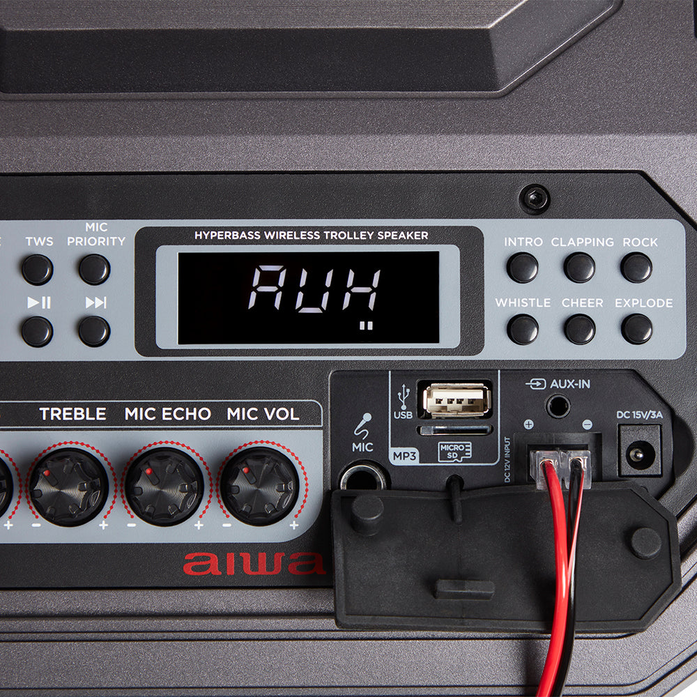 Coluna Trolley AIWA KBTUS710 | 90W RMS, Bluetooth 5.0, Karaoke