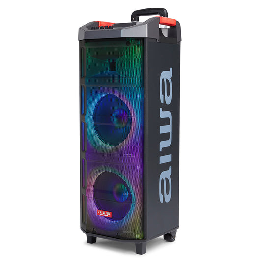 Coluna Trolley AIWA KBTUS710 | 90W RMS, Bluetooth 5.0, Karaoke