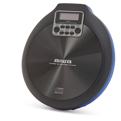 Leitor CD Portátil Aiwa PCD810BL | Anti-choque 120s, 20 Memórias, USB