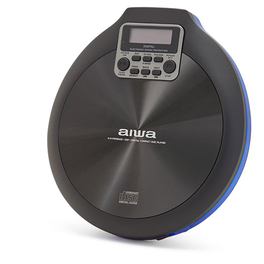Leitor CD Portátil Aiwa PCD810BL | Anti-choque 120s, 20 Memórias, USB