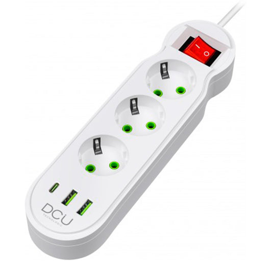 Extensão Elétrica DCU PS320 | 2m, 3 tomadas, 3 USB