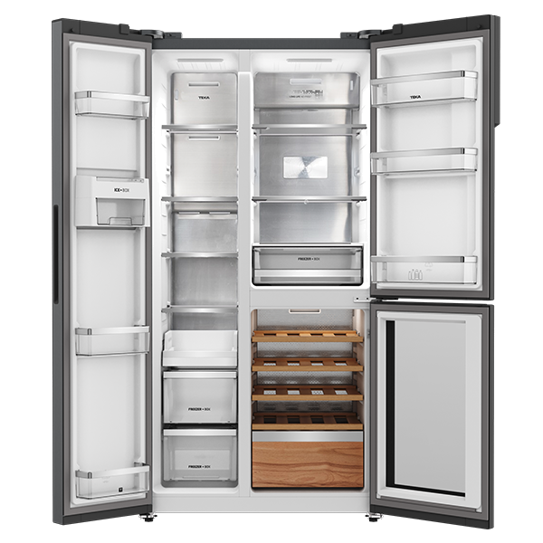 Frigorífico Americano TEKA RLF85950GBK | 548L, Vinoteca, Classe E