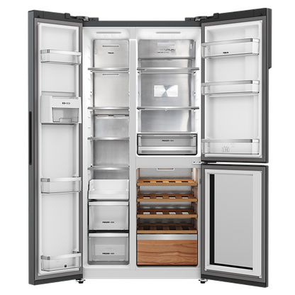 Frigorífico Americano TEKA RLF85950GBK | 548L, Vinoteca, Classe E