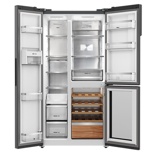 Frigorífico Americano TEKA RLF85950GBK | 548L, Vinoteca, Classe E