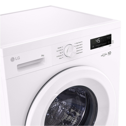 Máquina de Lavar Roupa LG F4X1008NWH | 8kg, 1400RPM, A