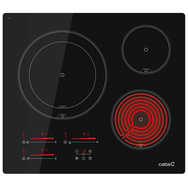 Placa de Vitrocerâmica CATA TDM 6003 | 3 zonas, 59 cm, 3200 W