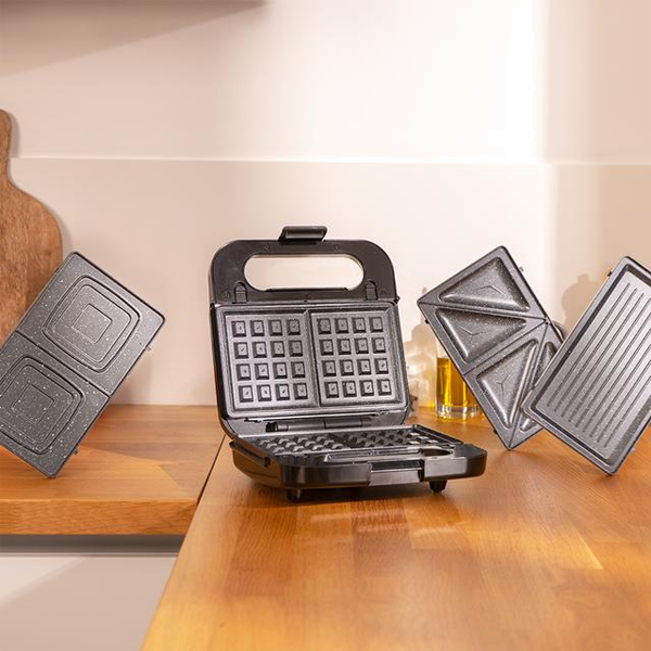 Sanduicheira CECOTEC ROCK´N TOAST 4IN1 | 900W, RockStone, 4 placas