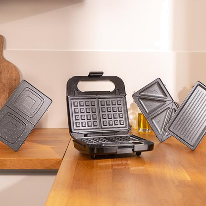Sanduicheira CECOTEC ROCK´N TOAST 4IN1 | 900W, RockStone, 4 placas