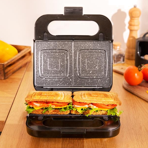 Sanduicheira CECOTEC ROCK´N TOAST 4IN1 | 900W, RockStone, 4 placas