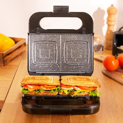 Sanduicheira CECOTEC ROCK´N TOAST 4IN1 | 900W, RockStone, 4 placas