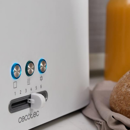 Torradeira CECOTEC TOAST&TASTE 9000 DOUBLE White | 980W, 2 ranhuras