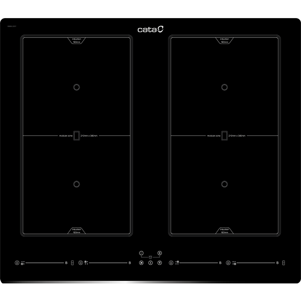 Placa de Indução Cata IFSB 6460 BK | 4 Zonas, 7200W, 59 cm, Slider Touch