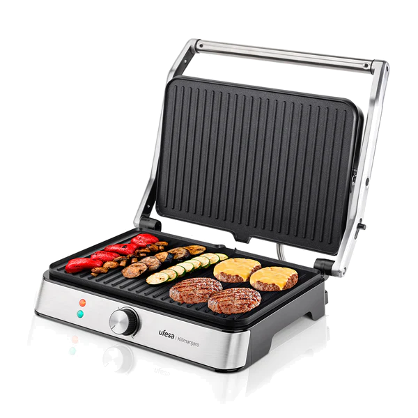 Grelhador Elétrico UFESA Kilimanjaro | 2200W, Antiaderente, Inox