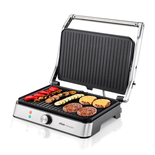 Grelhador Elétrico UFESA Kilimanjaro | 2200W, Antiaderente, Inox