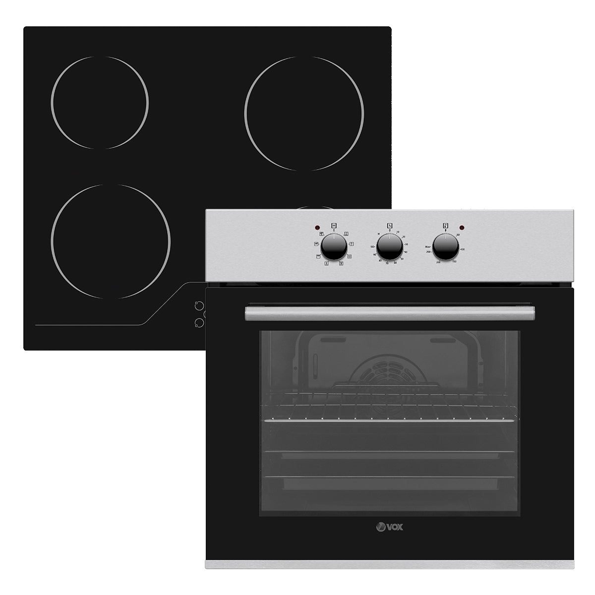 Conjunto Placa e Forno Elétrico VOX SET2111401 | Vitrocerâmica, 65L, Grill