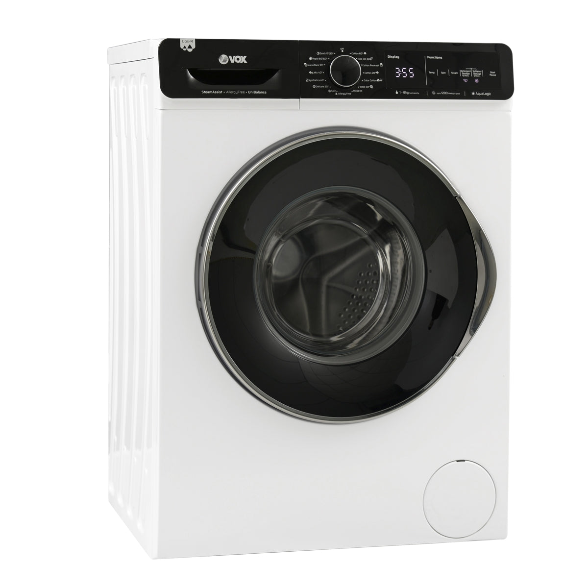 Máquina de Lavar Roupa Vox WM1288SAT2T15D | 8kg, 1200 RPM, Classe D