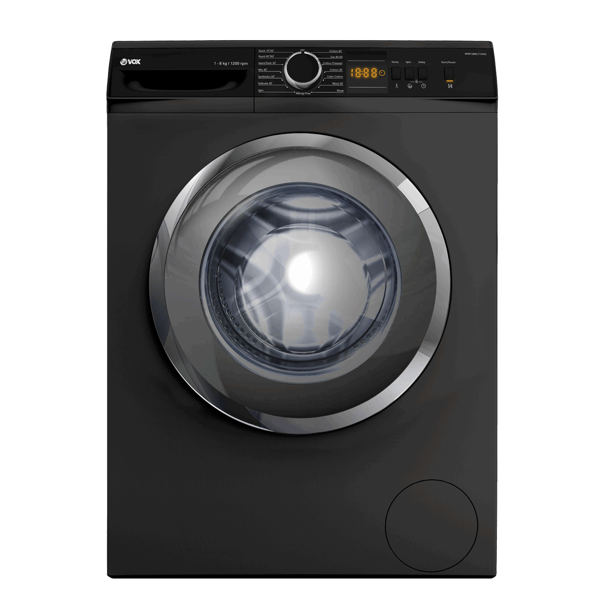 Máquina de Lavar Roupa Vox WM1280LT14GD | 8kg, 1200 RPM, Classe D