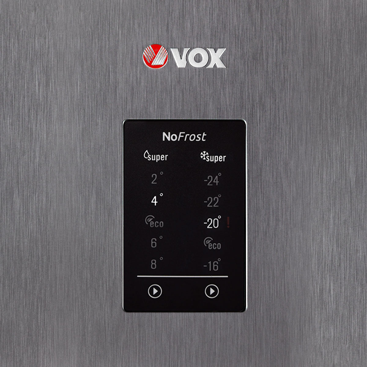 Frigorífico Combinado Vox NF3835IXE | 360L, Classe E, No Frost