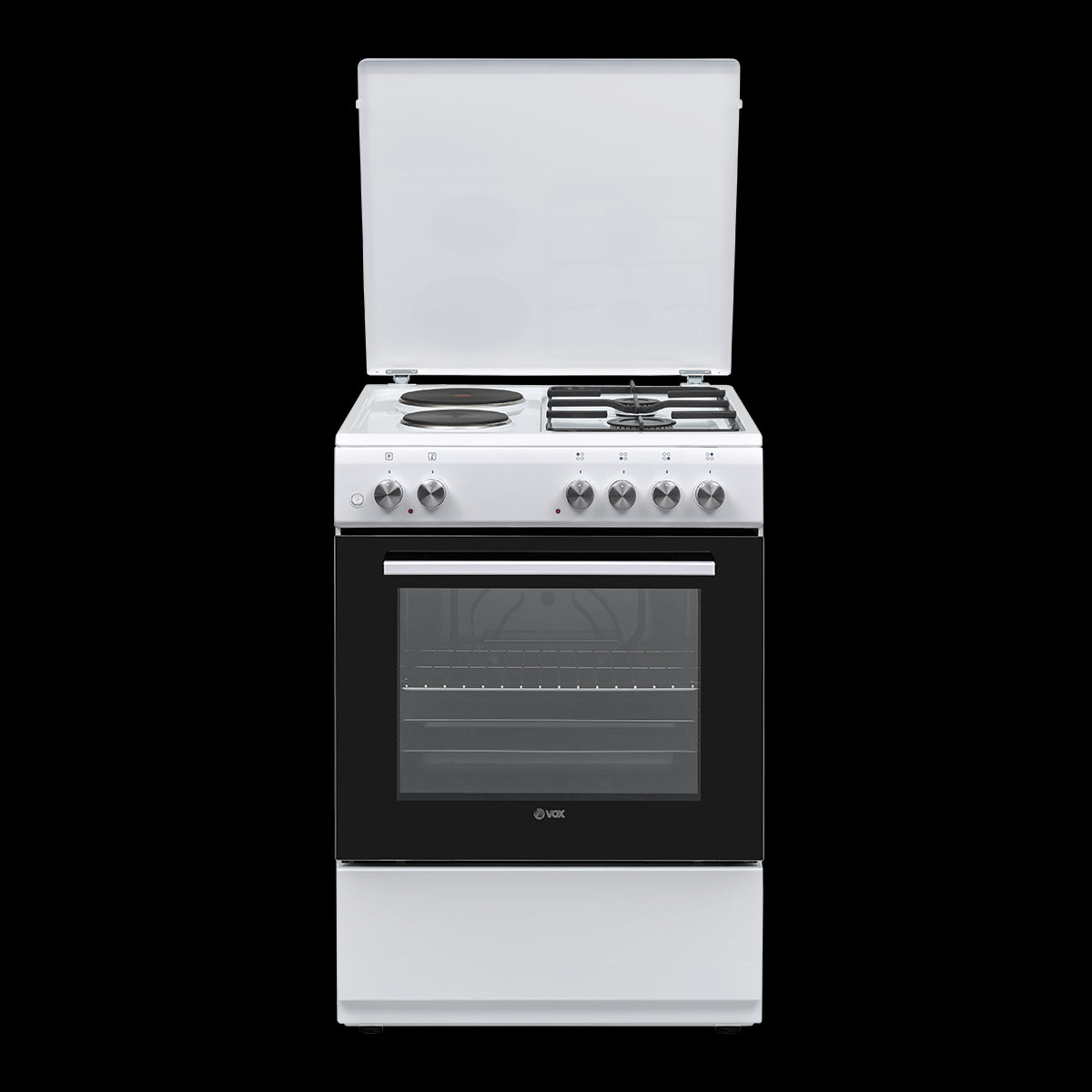 Fogão Misto VOX GHB6220W | 2 Queimadores, Forno Elétrico, 72L