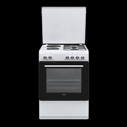Fogão Misto VOX GHB6220W | 2 Queimadores, Forno Elétrico, 72L