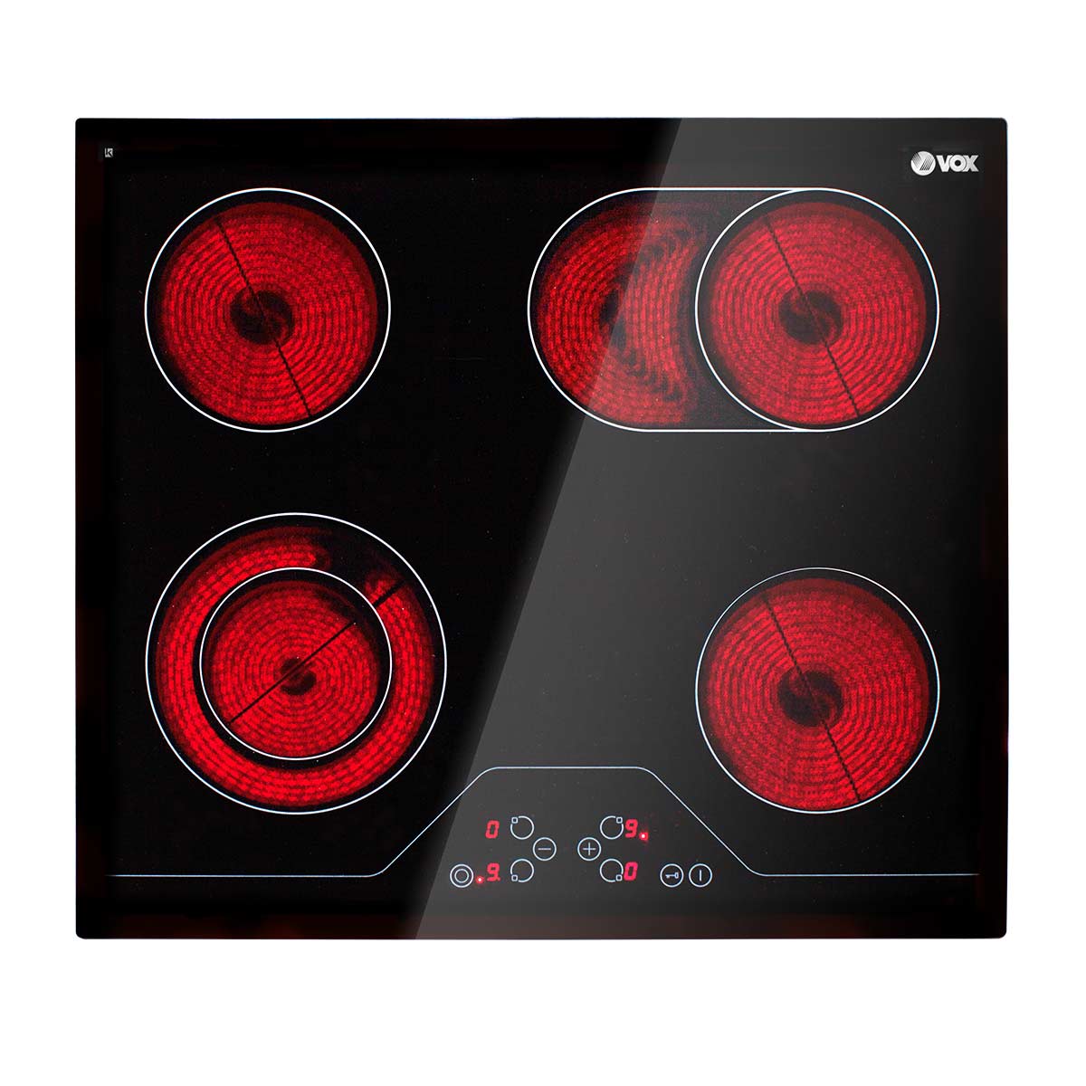 Placa de Vitrocerâmica Vox EBC411DB | 4 zonas, Controlo touch