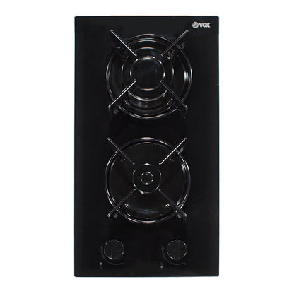 Placa a Gás Vox EBC200GB | 2 Zonas, GasOnGlass, Preto