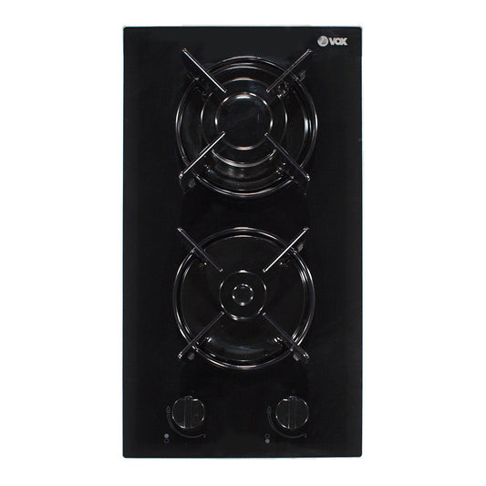 Placa a Gás Vox EBC200GB | 2 Zonas, GasOnGlass, Preto