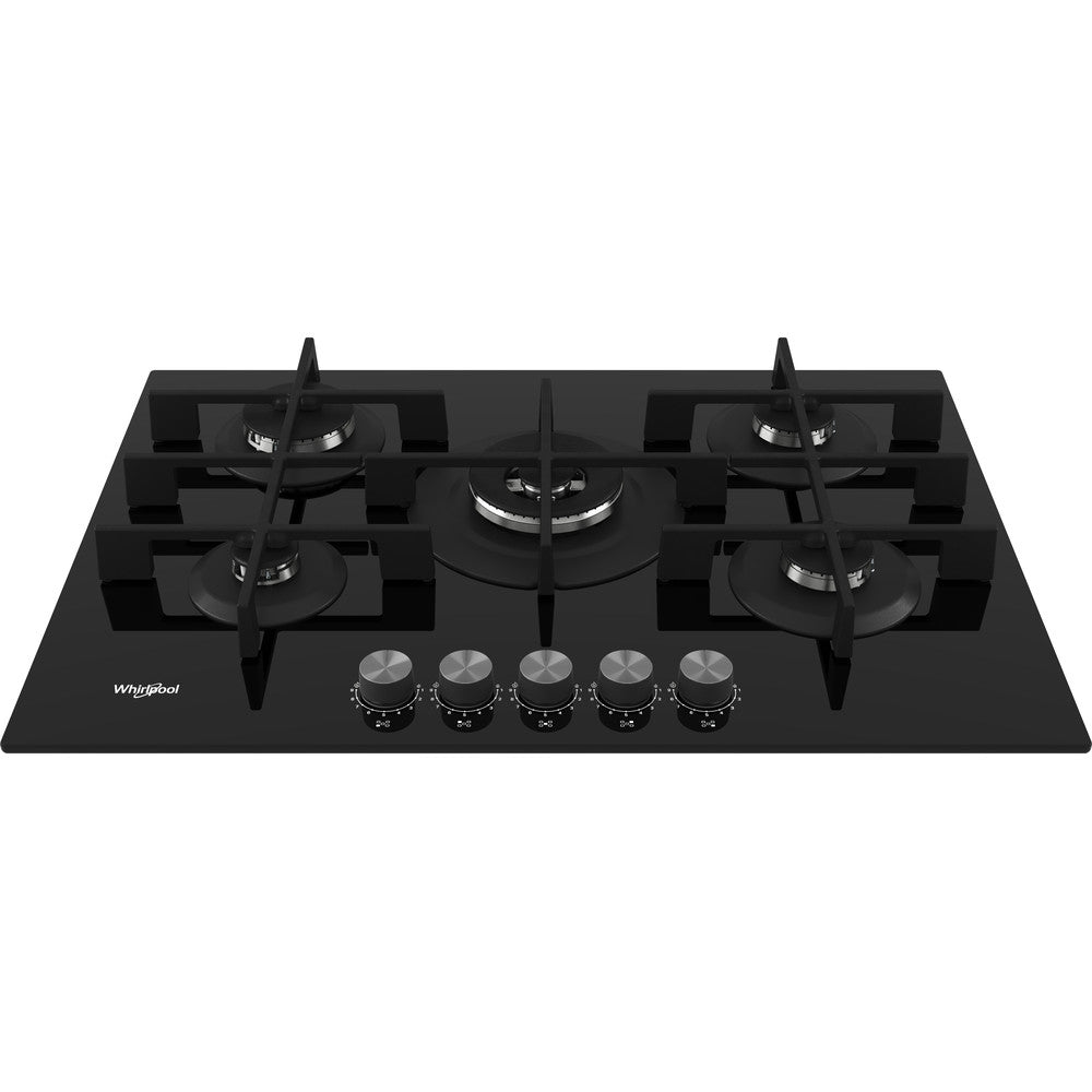 Placa a Gás Whirlpool GOWL728/NB | 5 zonas, 11300W, 73x51cm, Preto