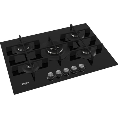 Placa a Gás Whirlpool GOWL728/NB | 5 zonas, 11300W, 73x51cm, Preto