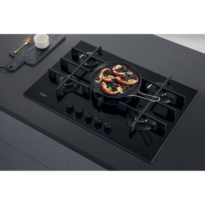 Placa a Gás Whirlpool GOWL728/NB | 5 zonas, 11300W, 73x51cm, Preto