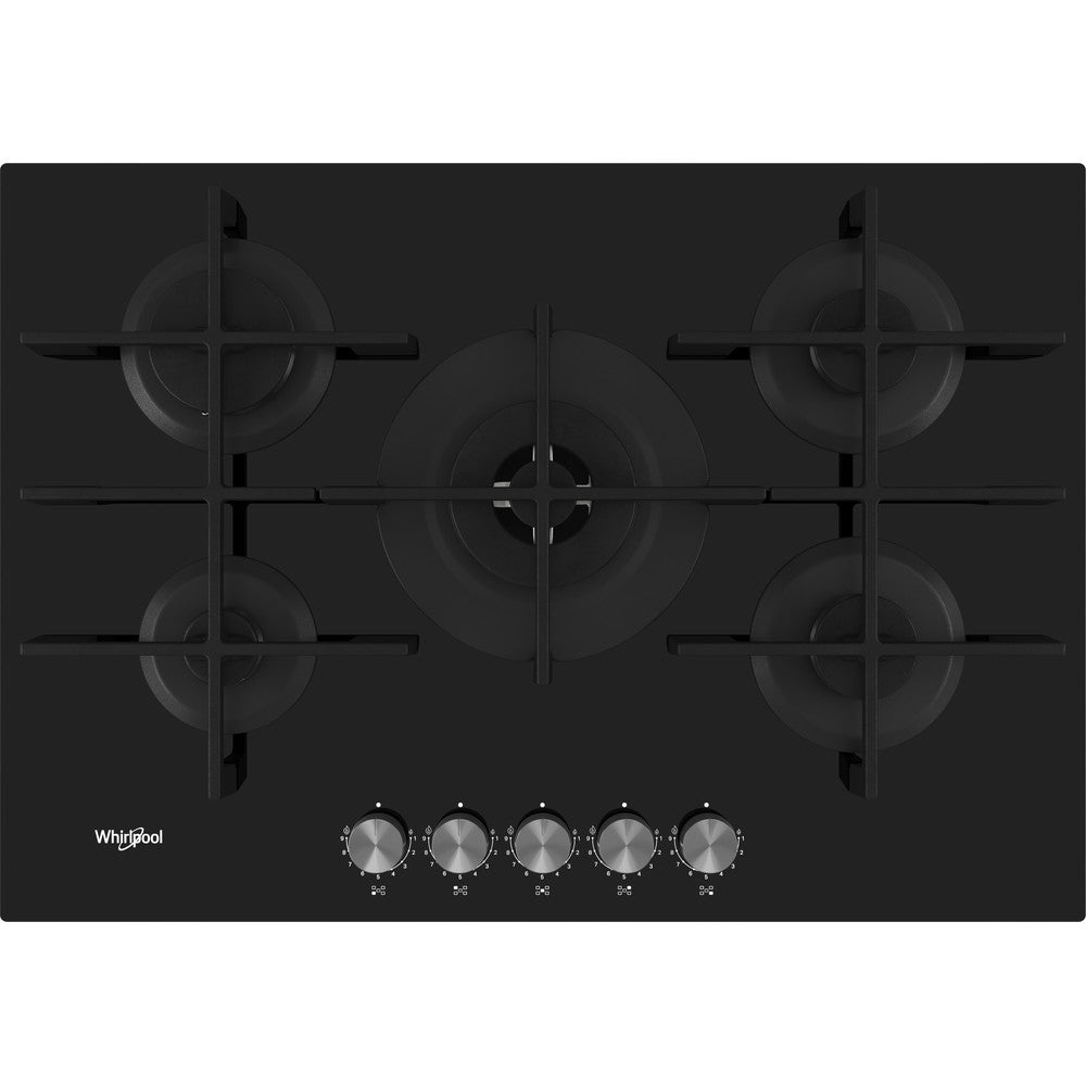 Placa a Gás Whirlpool GOWL728/NB | 5 zonas, 11300W, 73x51cm, Preto