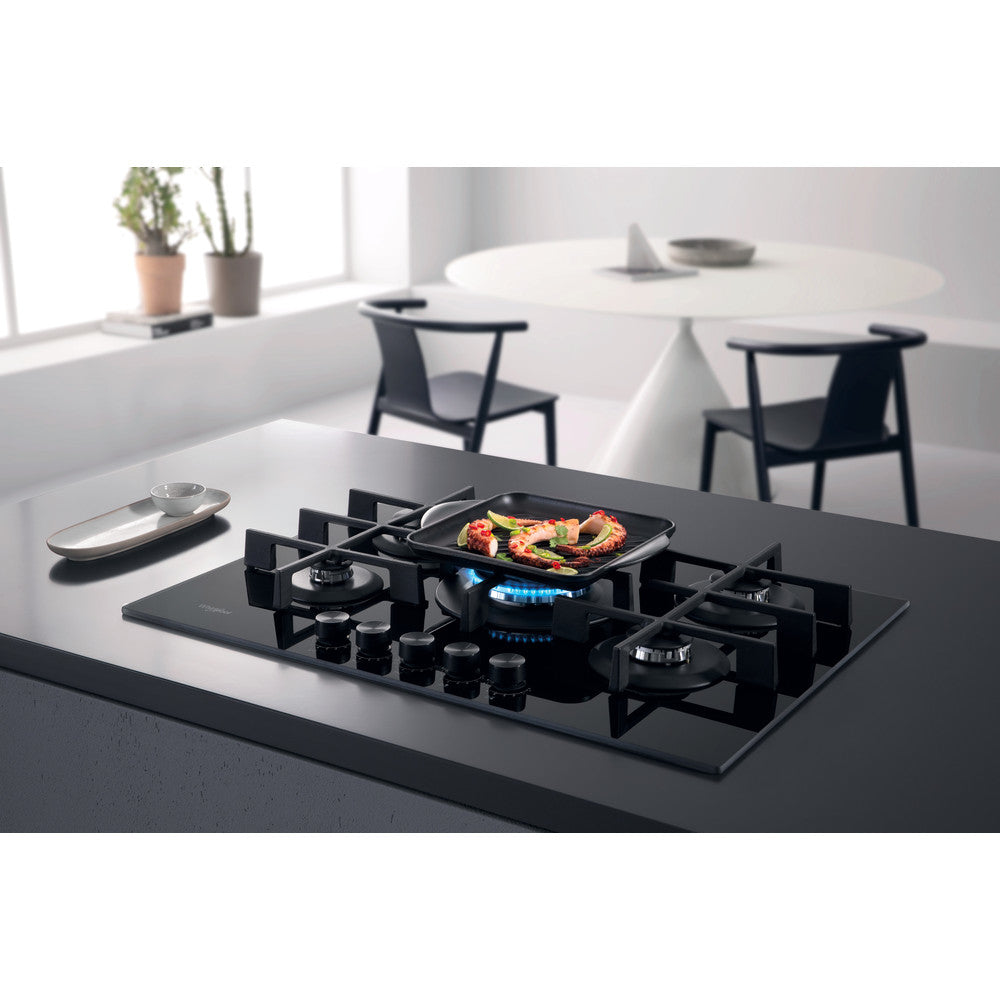 Placa a Gás Whirlpool GOWL728/NB | 5 zonas, 11300W, 73x51cm, Preto